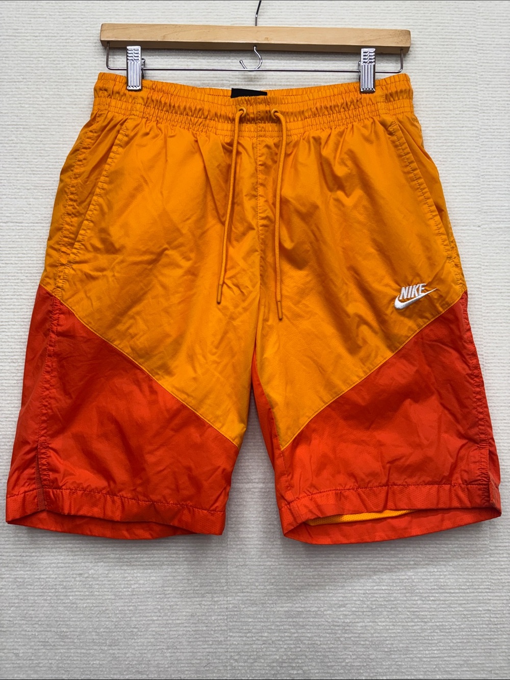 Nike Two-Tone Orange & Red Colorblock Swim Shorts